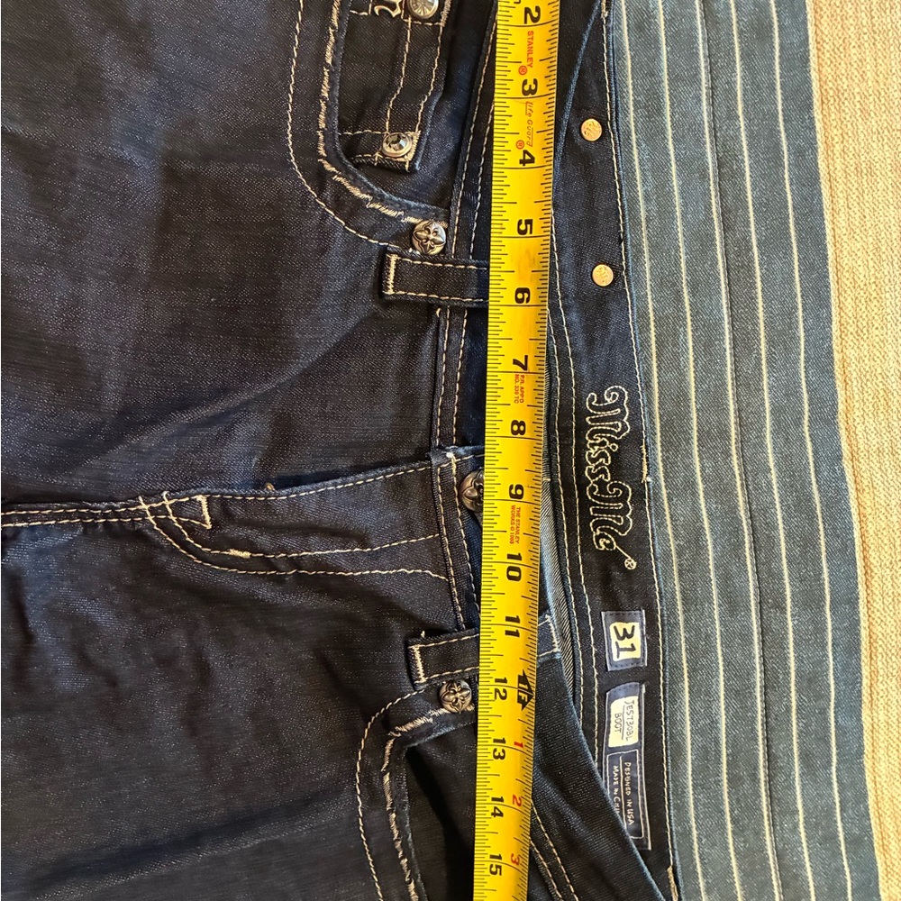Miss Me Black Boot Cut Jeans with Silver Embellishments - Picture 4 of 5
